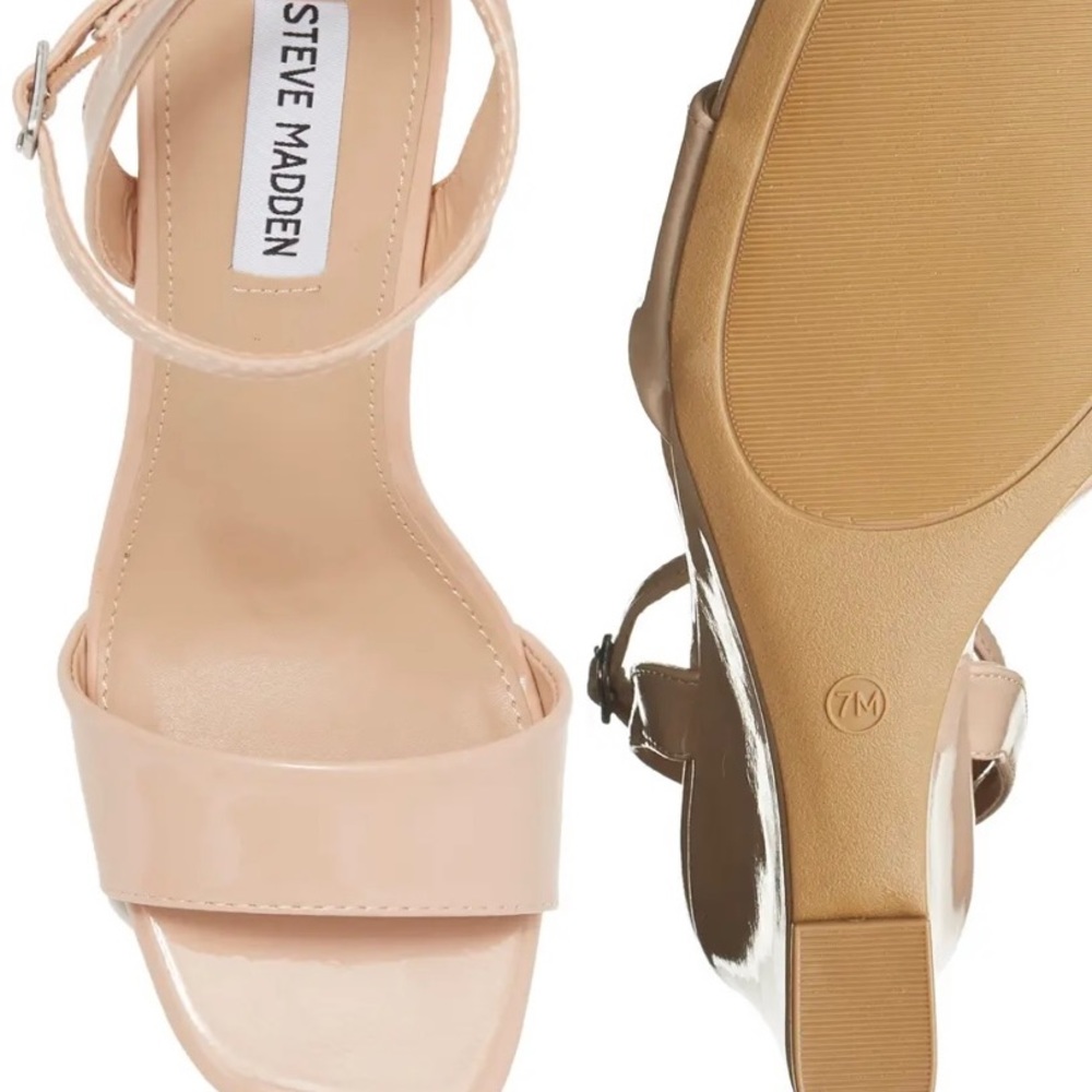 Steve Madden wedge patent - Tan Color-new never worn